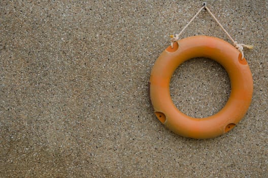 Swiming buoy hanging on wall