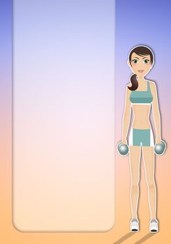 illustration of a woman doing fitness