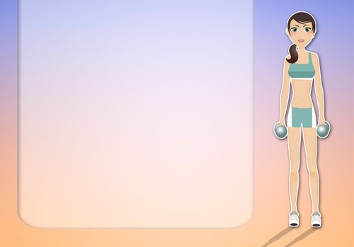 illustration of a woman doing fitness