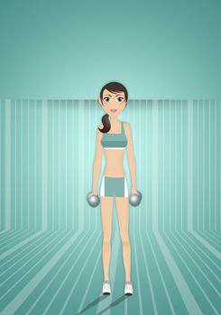 illustration of a woman doing fitness