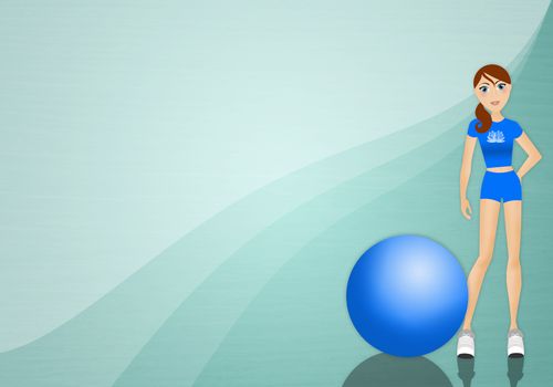 Woman doing fitness with ball