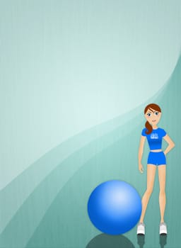 Woman doing fitness with ball