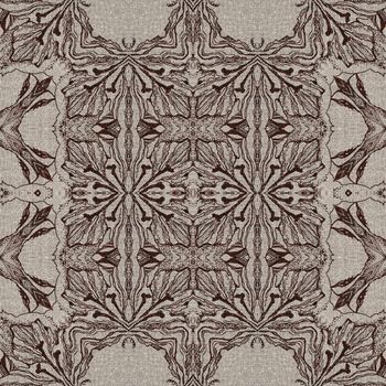 Seamless artistic background, abstract graphic pattern on vintage linen canvas