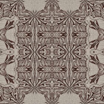 Seamless artistic background, abstract graphic pattern on vintage linen canvas