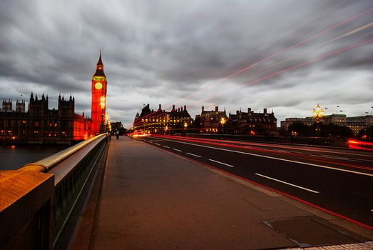 Big Ben and Houses of parliament at dusk, London, UK