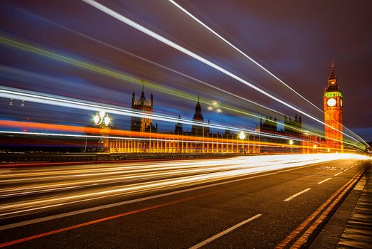 Big Ben and Houses of parliament at dusk, London, UK