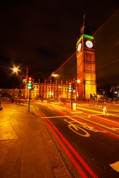 Big Ben and Houses of parliament at dusk, London, UK