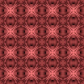 Digital computer graphic - decorative seamless ornament in a red colors for design.