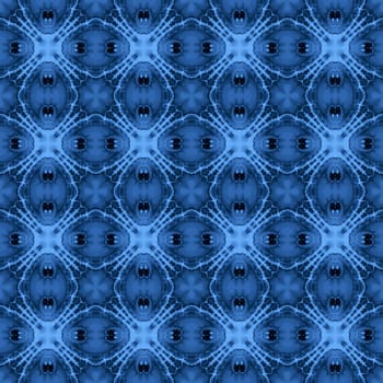 Description:	
Digital computer graphic - decorative seamless ornament in a blue colors for design.