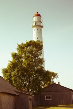 Tahkuna Lighthouse in Hiiuma island is the highest lighthouse in Estonia. Split toning filter aplied for retro vintage instagram feel