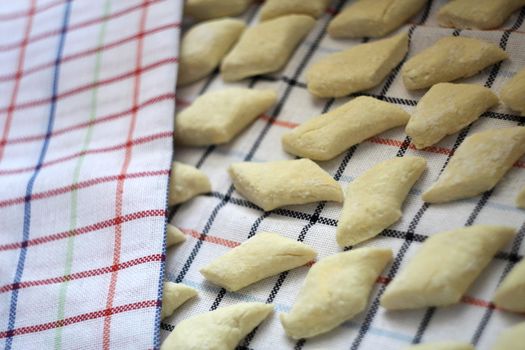 Uncooked traditional lazy noodles