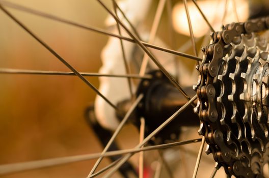 abstract vintage bicycle gear,shallow DOF