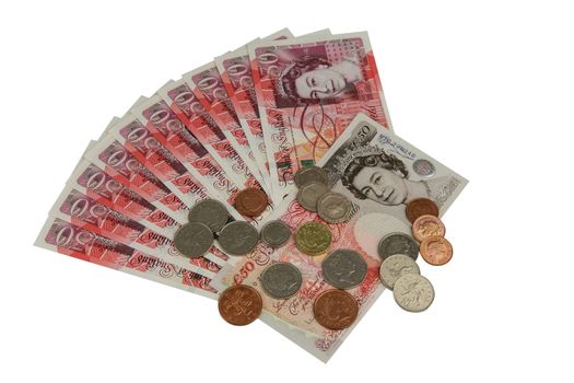 UK sterling money pounds on the table