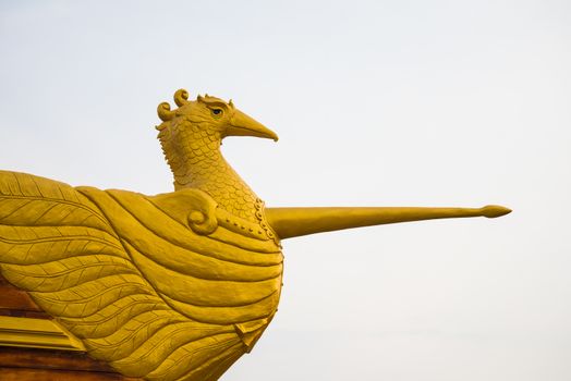 Swan statue on the bow in Thailand.