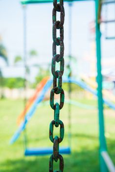playground in the garden in countryside of Thailand.