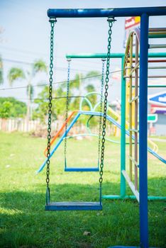 playground in the garden in countryside of Thailand.