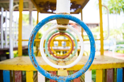 playground in the garden in countryside of Thailand.