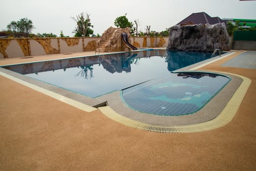 Swimming pool in resort in country of Thailand.