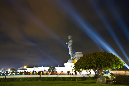 NAKORNPRATHOM, THAILAND ,peoples  around temple