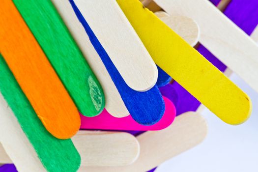 Colorful wood ice lolly sticks, Ice cream sticks