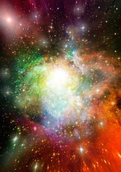 Far being shone nebula and star field against space. "Elements of this image furnished by NASA".