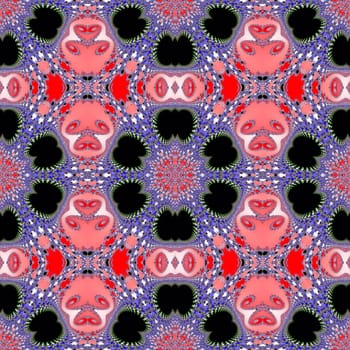 Digital computer graphic - seamless fractal ornament with flowers for design.