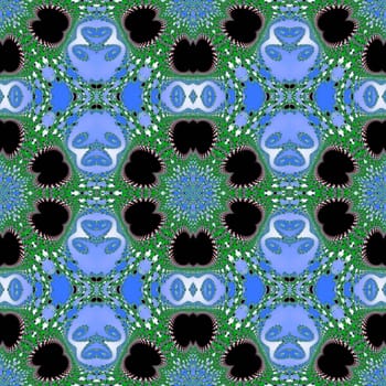 Digital computer graphic - seamless fractal ornament with flowers for design.