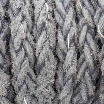 Old ship ropes sack as black and white color