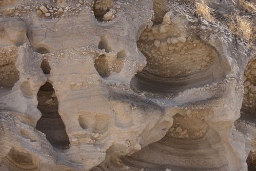 Texture of a sandstone with small caves