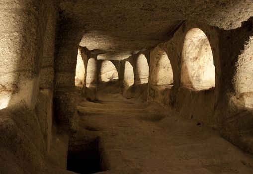 Antient christian catacombs, Milos island, Greece 