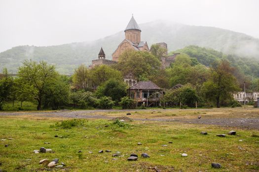 Medieval Ananuri fortress on the Georgian Military Highway in Georgia