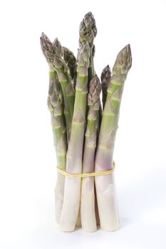 Raw asparagus isolated on a white background