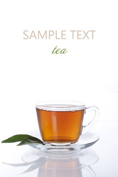 Cup of tea on white background 