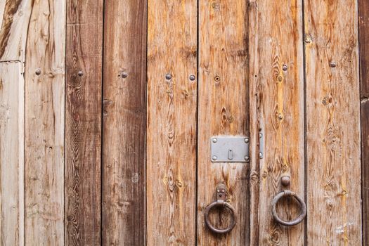 Old brown wooden door background