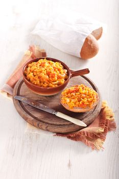 Pumpkin chutney and fresh bread