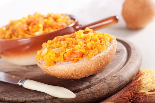 Pumpkin chutney and fresh bread