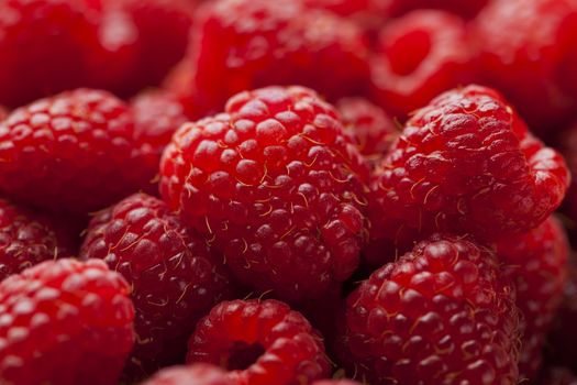 Red ripe fresh raspberry background