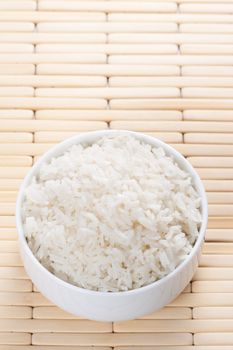 White steamed rice in bowl 