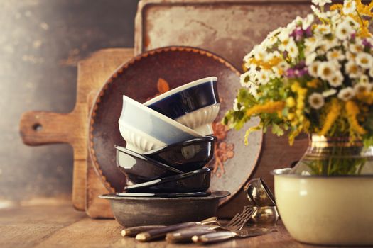 Still life of old vintage utensil