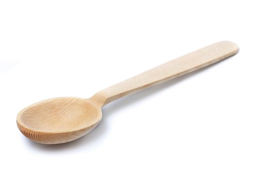 Wooden spoon isolated on white background 