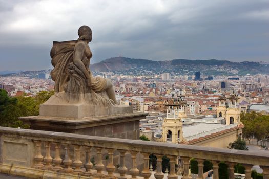 View to Barcelona from Museu nacional d Art de Catalunya