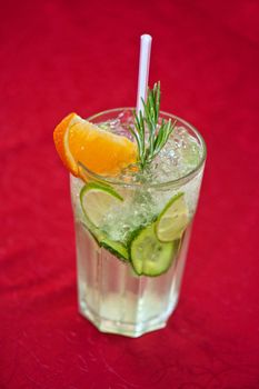 non-alcoholic mohito cocktail at table