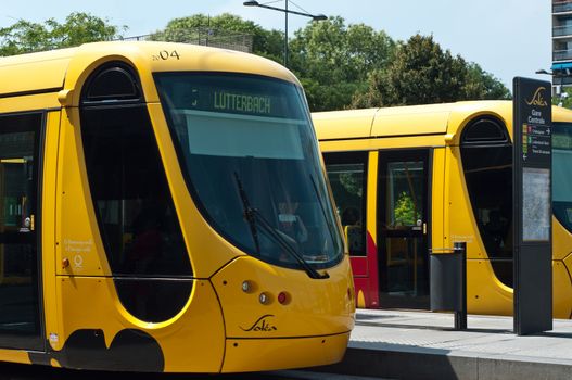 Mulhouse - france - 24 th July 2014 - tramway in Mulhouse - Alsace France