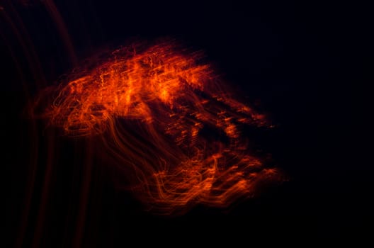 pretty miraculous image of the fire spark formed in the dark of night