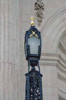 Religious lamp outside st pauls cathedral