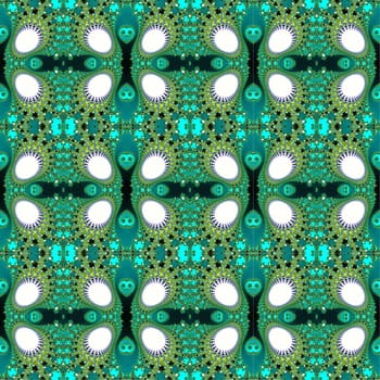 Digital computer graphic - seamless decorative ornament in a green colors for design.