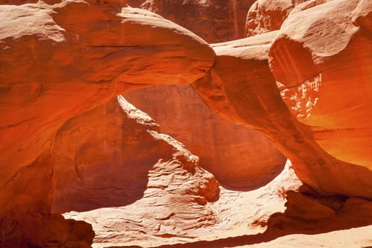 Sand Dune Arch Orange Yellow Rock Canyon Arches National Park Moab Utah USA Southwest. 