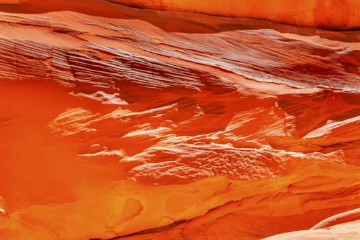 Orange Yellow Sandstone Rock Canyon Abstract Sand Dune Arch Arches National Park Moab Utah USA Southwest. Wind and Sandstone canyon walls create many abstracts close up.  