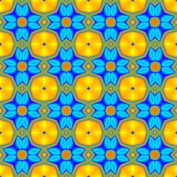 Digital computer graphic - seamless decorative ornament with fractal flowers for design.
