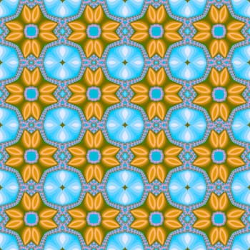 Digital computer graphic - seamless decorative ornament with fractal flowers for design.
